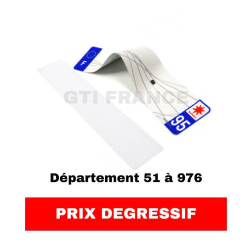 Plaque PLEXI auto (plexi + film SIV) - Dept 1 à 50