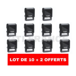 Lot de 10 tampons + 2 offerts Trodat 4911 - 38x14 - 3 lignes