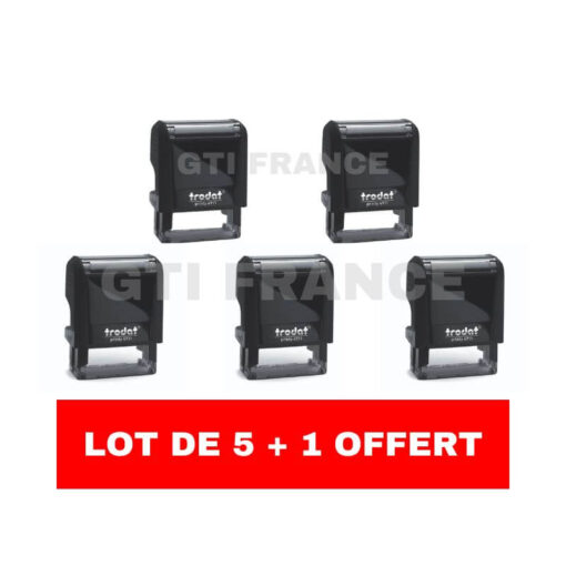 Lot de 5 tampons + 1 offert Trodat 4911 - 38x14 - 3 lignes