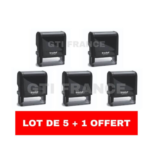 Lot de 5 tampons + 1 offert Trodat 4913 - 58x22 - 5 lignes