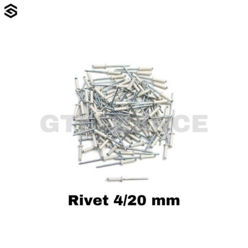 Rivet blanc 4/20 mm - Boîte de 500