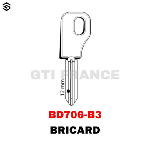 EBAUCHE CLE BD706-B3 BRICARD